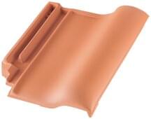 E 58 S Lotus Air® - Pent roof verge tile right Lotus air® red | Image product range | © © ERLUS AG 2021