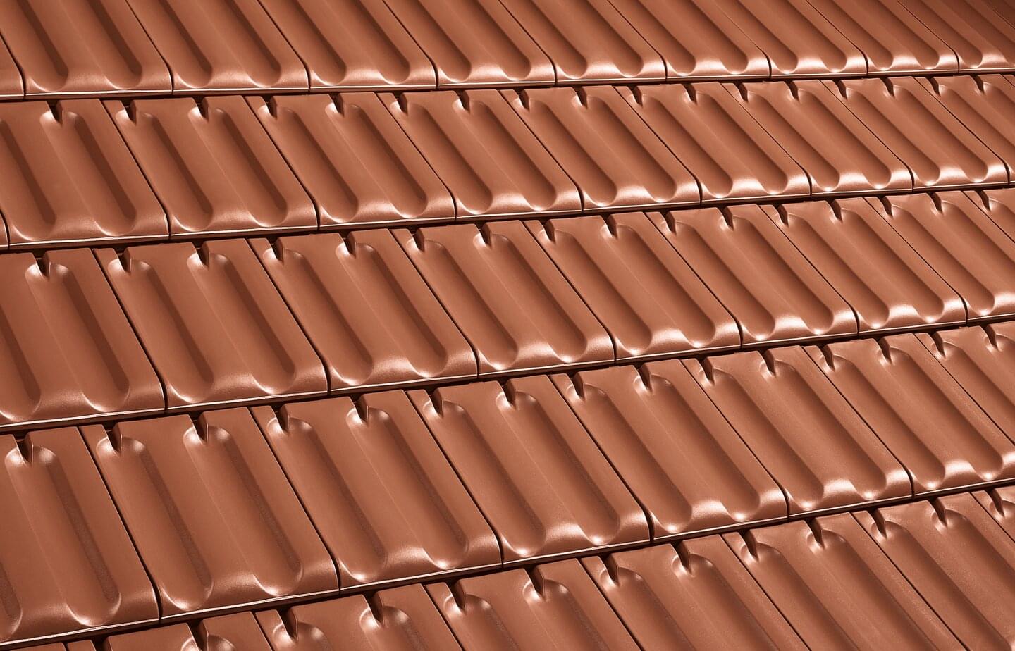 Großfalzziegel XXL® - Copper brown | Image roof surface | © © ERLUS AG 2021